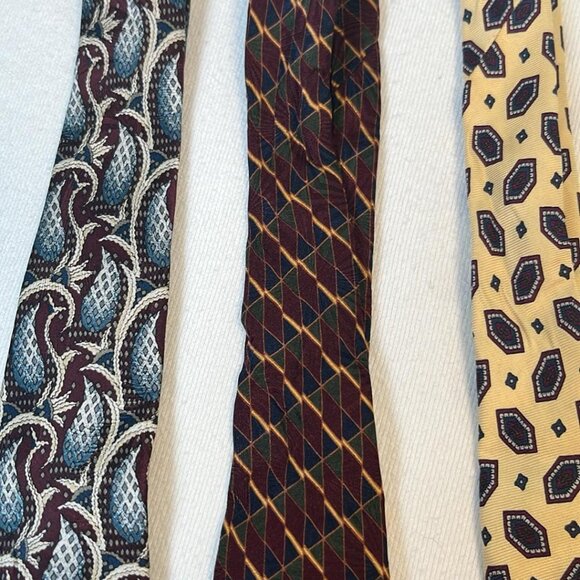 Men's Necktie Set of 3 100% Silk Business Dinner Date MobBoss CEO Hipster - Picture 9 of 9